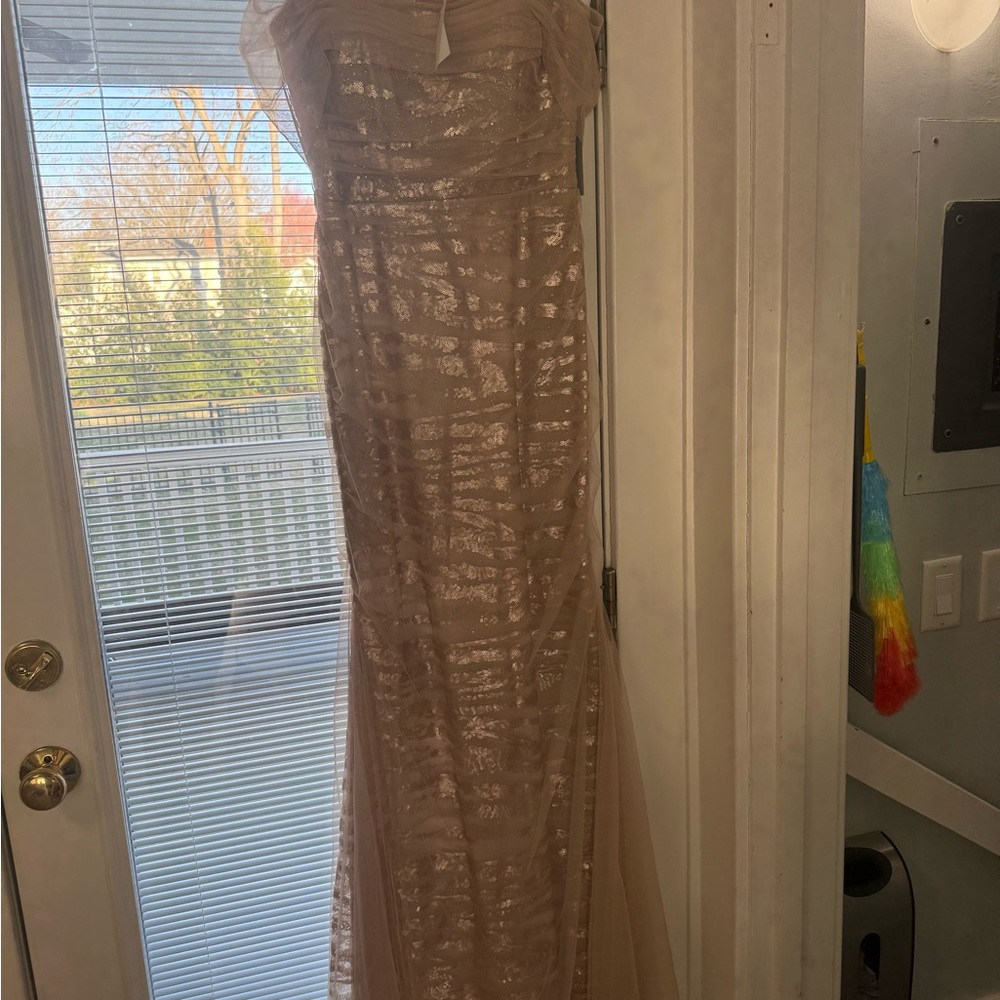 Elegant Sequin Gown in Nude